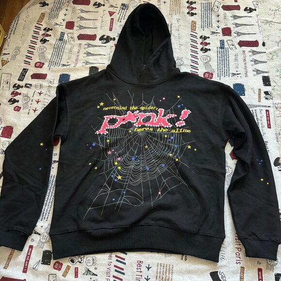 Spider Worldwide × Young Thug Sp5der P*Nk Black Hoodie